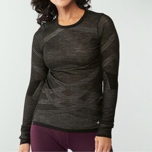 Smartwool Black Intraknit M200 1/4 Zip Merino Wool Base Layer Size Medium